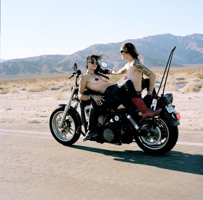 Girls on a motorcycle in Baoding
