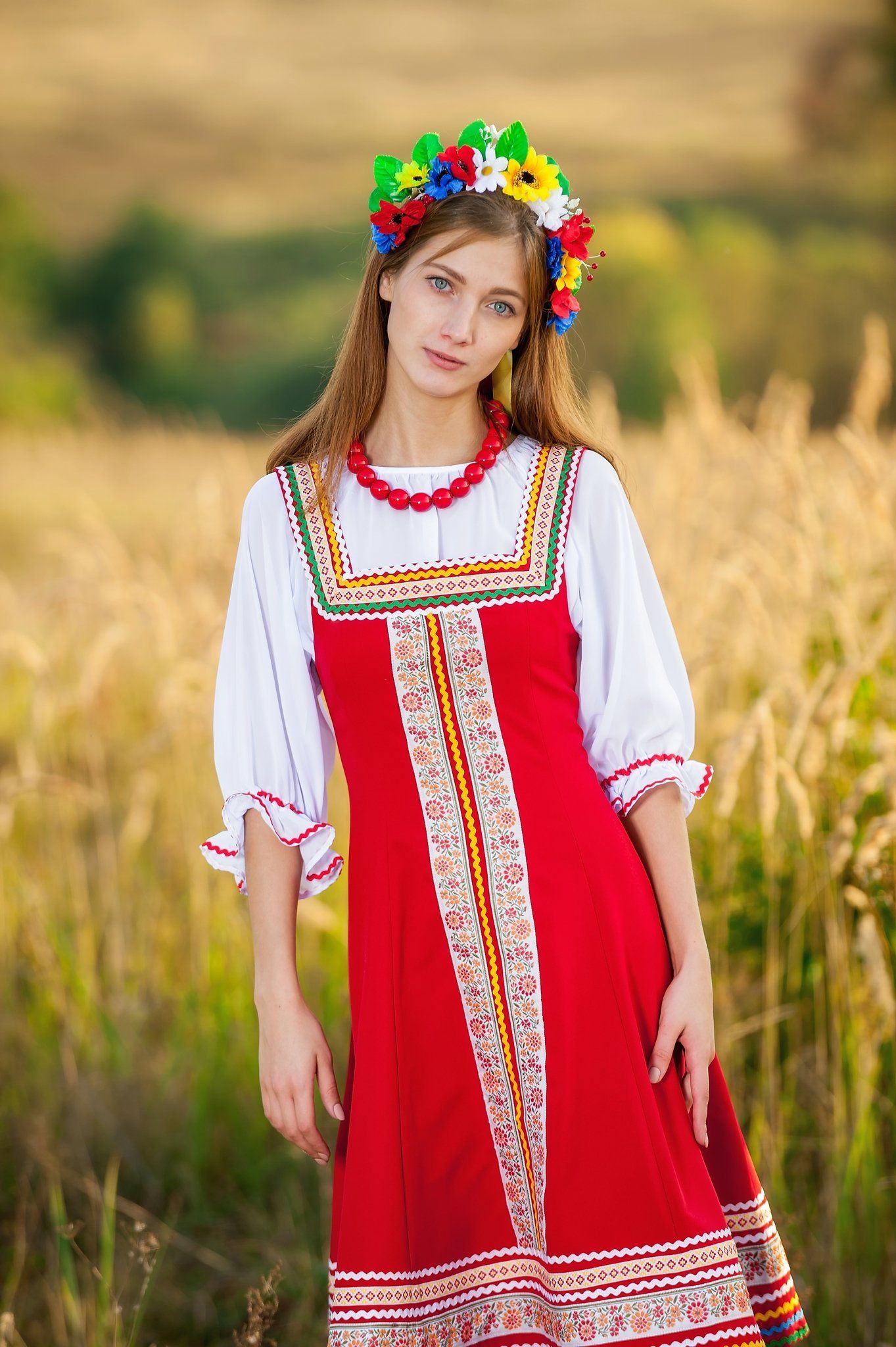 Women in Slavic costumes in Baoding