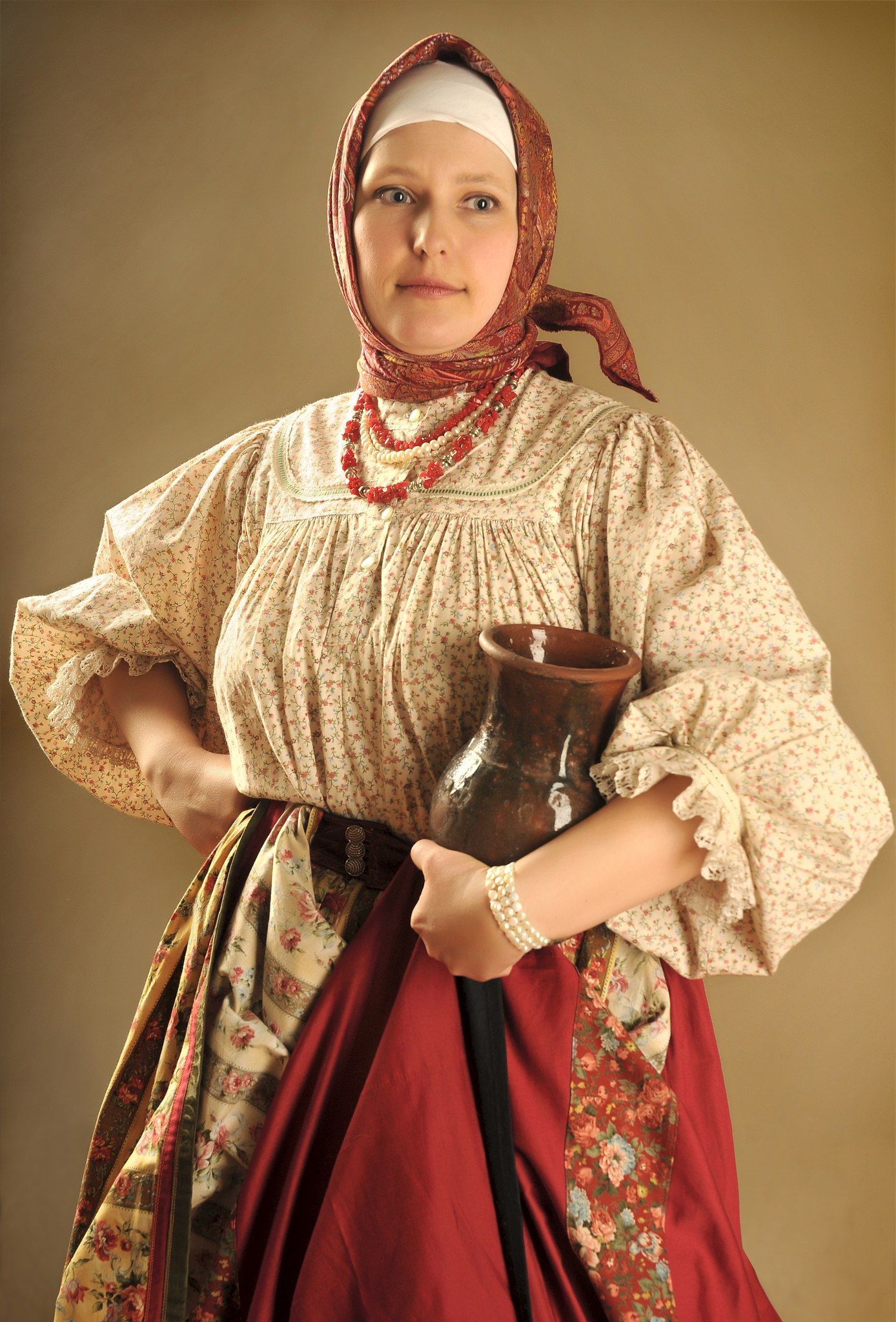 Girls in Slavic costumes in Baoding