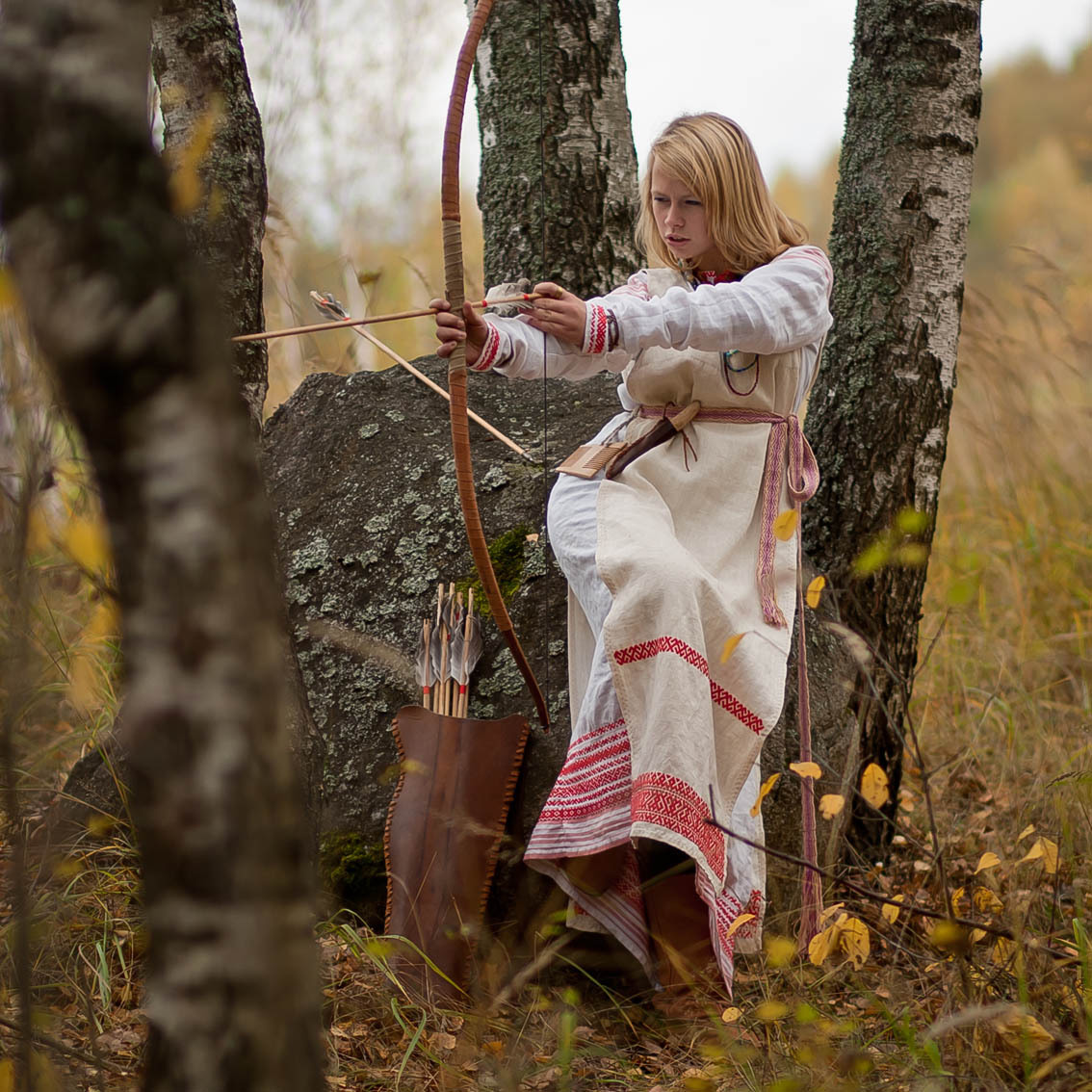 Sexy photo Girls in Slavic costumes in Baoding